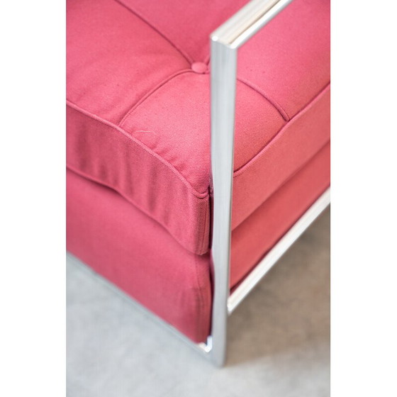 Image 1 of Vintage daybed in chromed steel tube and fabric by Eileen Gray for Collection Vereinigte Werkstatten, Germany 1990