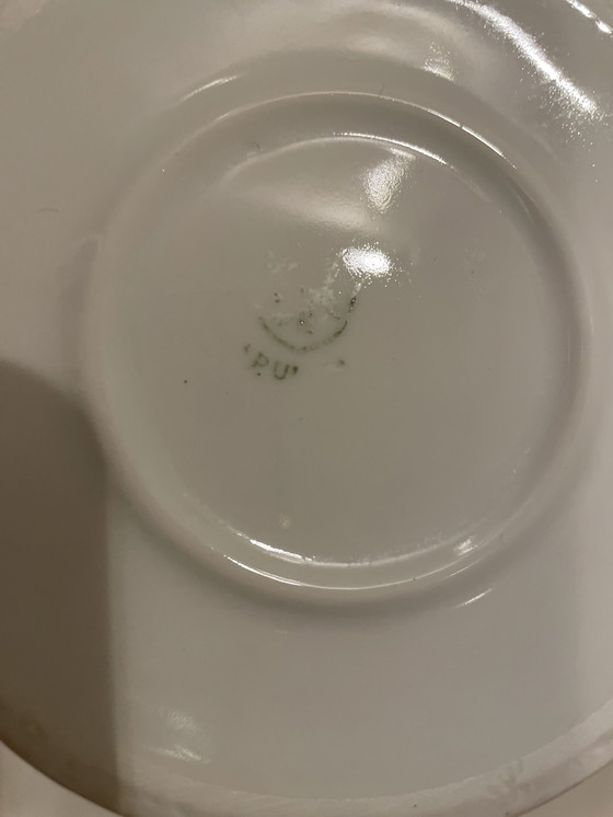 Image 1 of Jarrón alto de porcelana noble con tapa/decoración H 37 cm en blanco de Crown Regent