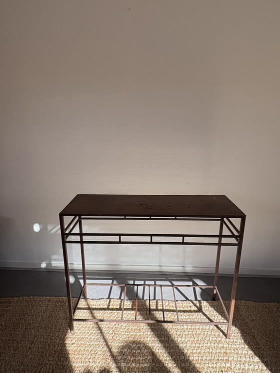 Image 1 of Vintage wrought iron console side table Castiron Japandi style L90cm