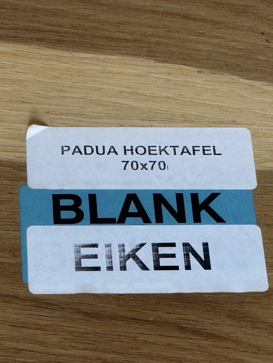 Image 1 of Juego de 2 mesas auxiliares PADUA de diseño de alta gama | Acento industrial | Roble macizo y metal