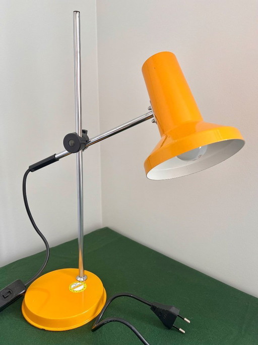Lampe de table jaune élégante des années 70, style Space Age/Mid-century