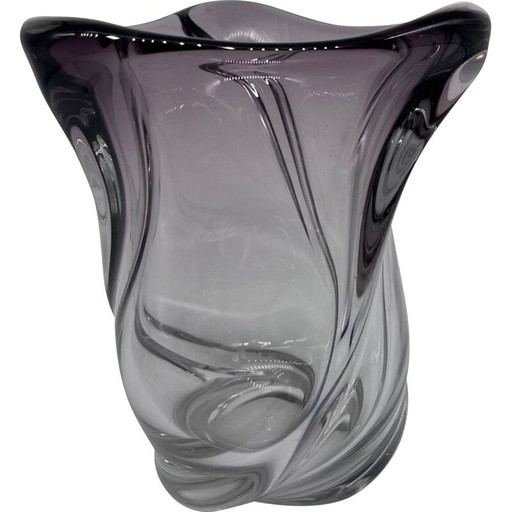 Vase en cristal vintage Val Saint Lambert, 1960