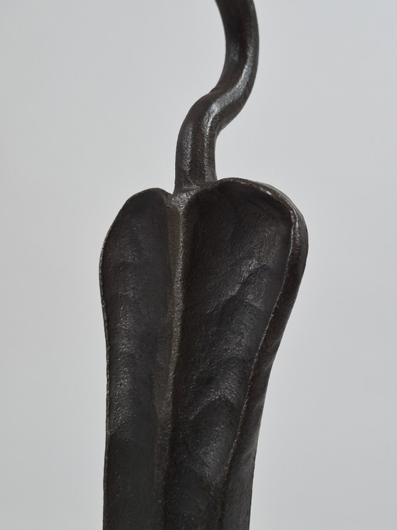 Paire de tréteaux de cheminée en métal forgé à la main, de forme élégante, en laiton – Objets déco, Metal (photo 14 of 15)