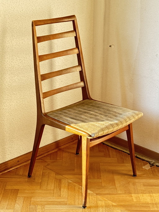 4 Casala Mid Century Stühle Kirschholz 1960er – eetkamerstoelen, Wood