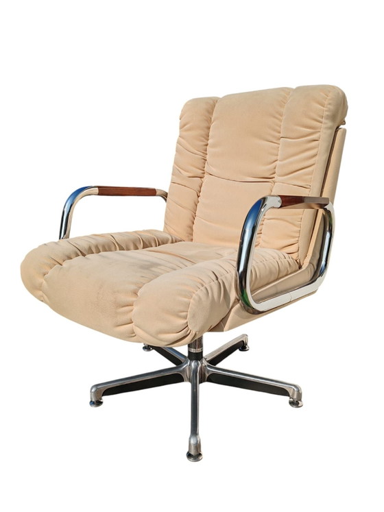 Sedie girevoli Dyna Mobel, Tessile, Legno, Beige (foto 5 di 6)