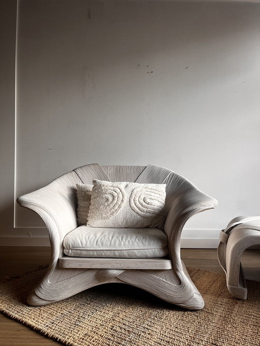 Betty Cobonpue Scultura fauteuil en rotin 80's