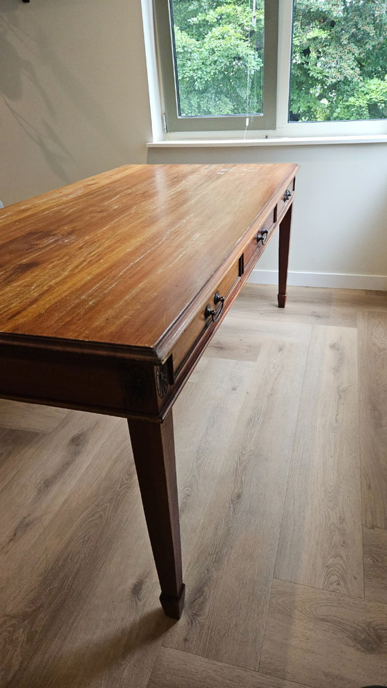 Grote Massief Houten Eettafel Jan Frantzen – 200 × 100 Cm – 6 Lades – Wood (photo 3 of 8)