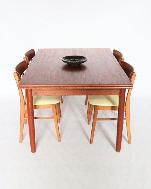 Vintage teak XL extendable dining table Danish design retro