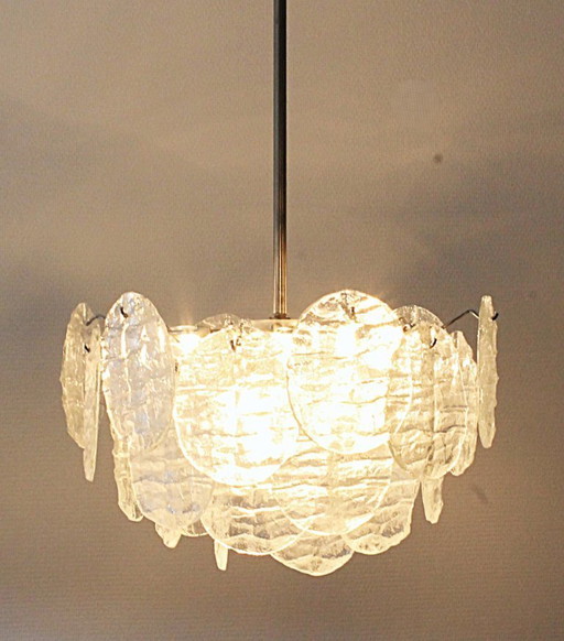 Kalmar big 27 pc iceglass 3423 chandelier by Carlo Nason