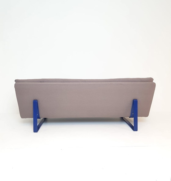 Artifort C684 Kho Liang Le Bank Blauw Bruin – 3-5 zitsbanken, Metal, Textile, Vintage (photo 9 of 14)