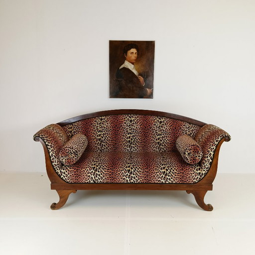Sofa im Biedermeyer-Stil mit Leopardenbesatz – bankstel, Other
