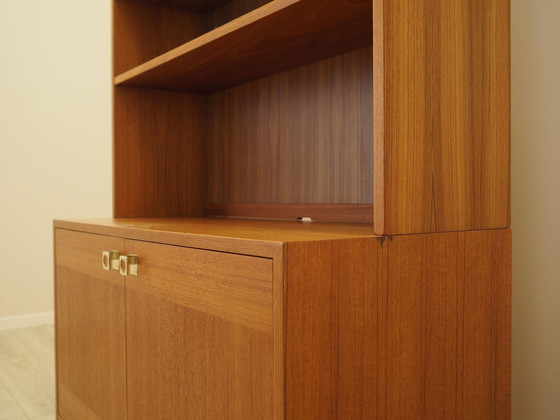 Librería de chapa de teca con estantes ajustables, diseño danés moderno, años 70 – Wood (photo 15 of 17)