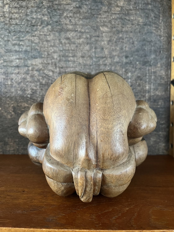 Image 1 of Grande statue vintage de yogiman Orang Malu, bois de suar