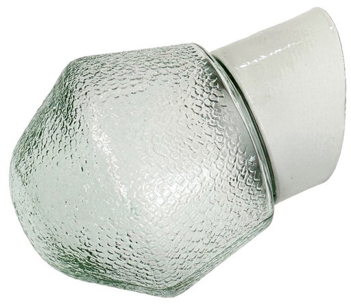 Vintage-Wandleuchte aus weißem Porzellan, 1970er Jahre