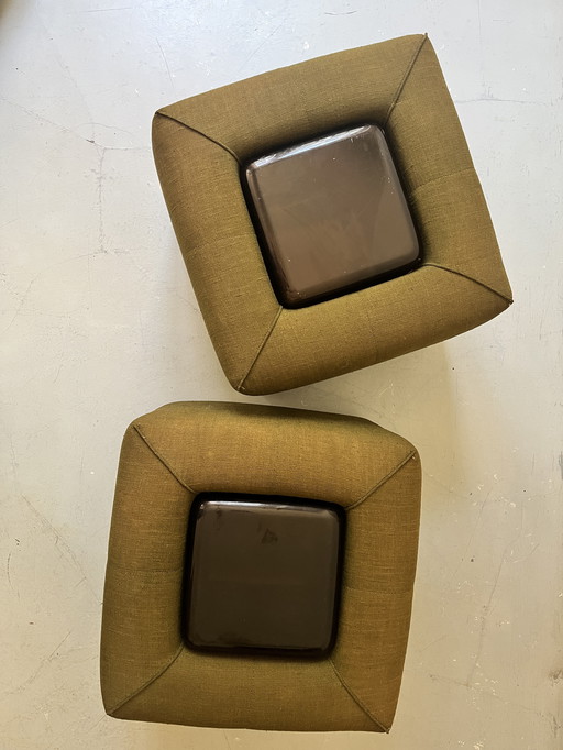 Pair of Cinna Hairstands in Foam and Smoked Plexiglas, Ligne Roset France 1970