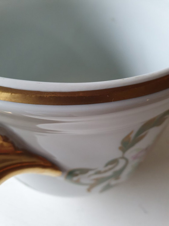 Image 1 of Cache-pot/rafraîchisseur à vin en porcelaine de Limoges, peint à la main - circa 1920-1950