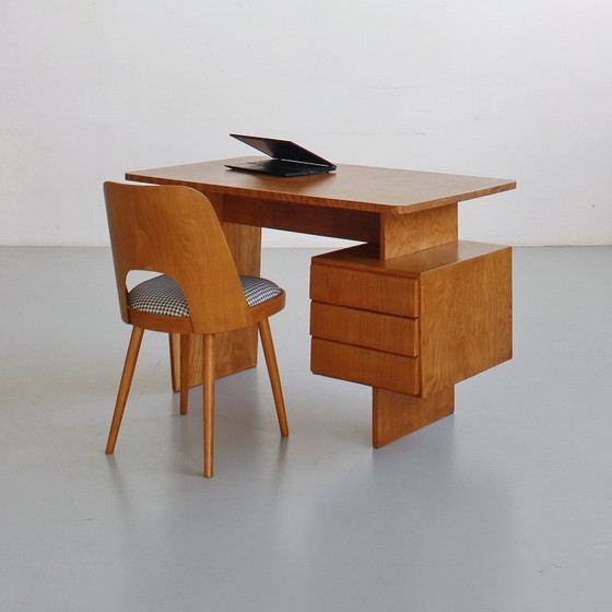 Image 1 of Mid-Century Desk by Bohumil Landsman, Vintage 1960s 1970s, Completely Restored
