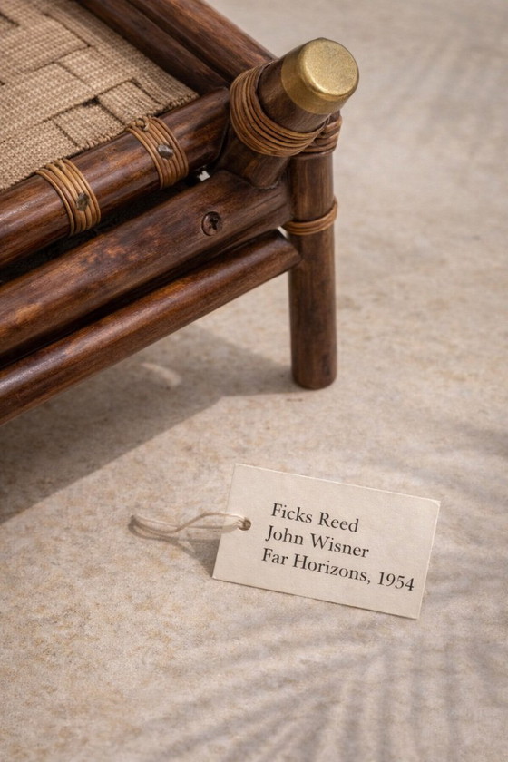 Image 1 of Paire de fauteuils et ottomans John Wisner Far Horizons – Ficks Reed, 1954