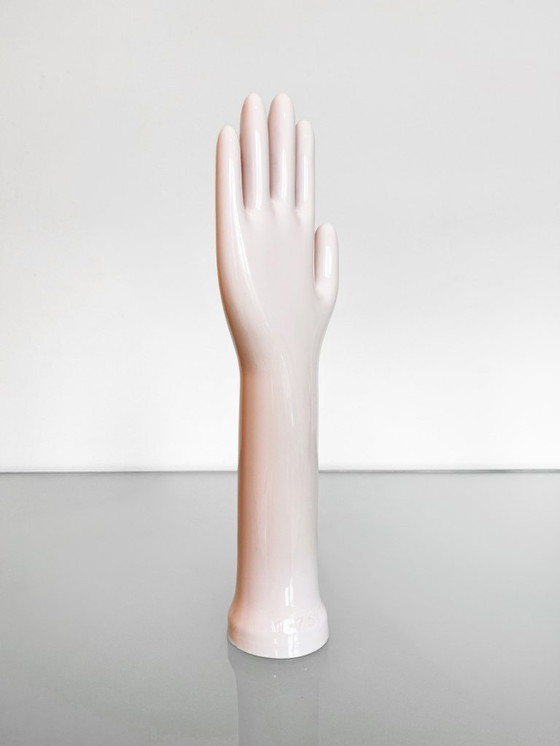 Image 1 of Vintage HCT West Germany Glove Mold Jewelry Display - Pink