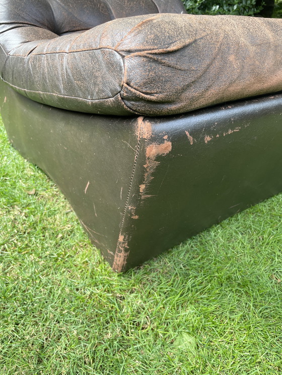 Image 1 of Modulaire fauteuil/element jaren ‘70 bruin leer 