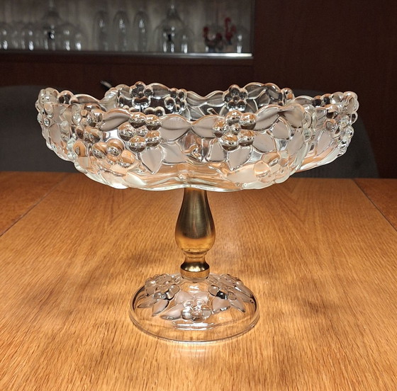 Walther Glas "Carmen Satin" Ciotola da portata su piede, Ciotole, Metallo, Cristallo, Dorato (foto 2 di 11)