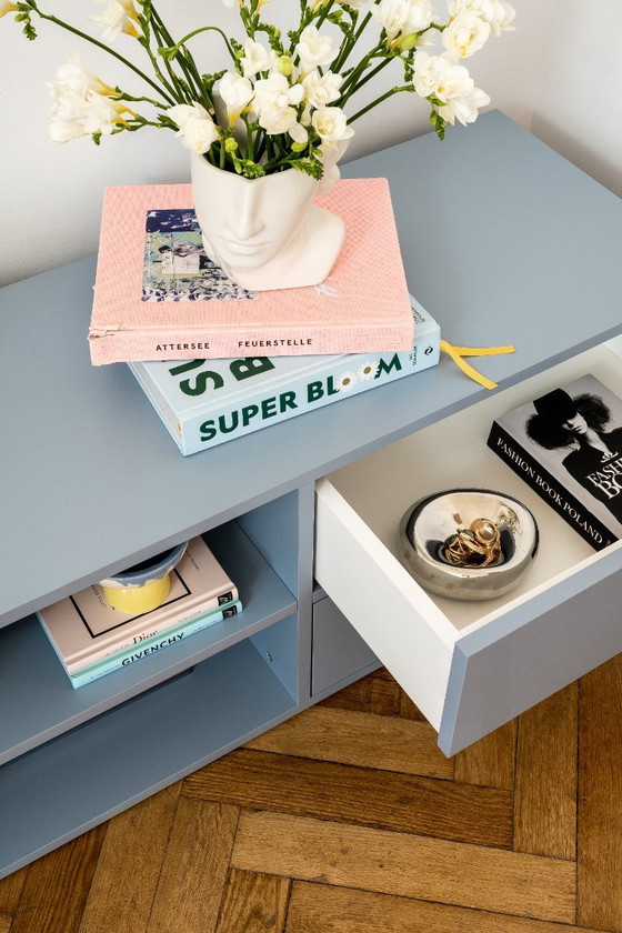 Image 1 of Modernes blaues TV-Möbel von Kondor - Neuwertig, nur für Fotoshootings verwendet