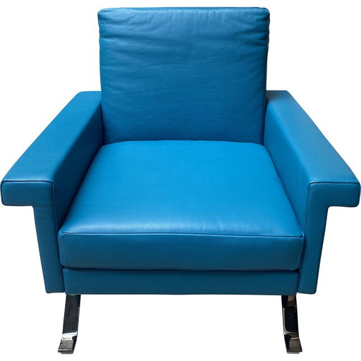 Coppia di poltrone vintage modello 875 in acciaio e tessuto di Ico Parisi per Cassina, 1960