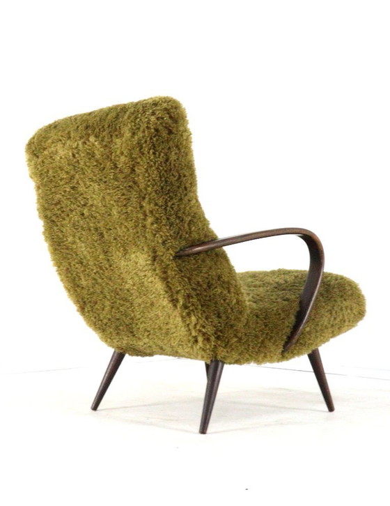 Image 1 of Vintage fauteuil Doodly gestoffeerd harig fluffy