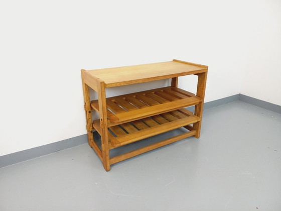 Image 1 of Guillerme et Chambron vintage solid oak open storage unit from the 60s