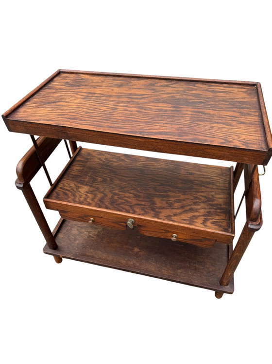 Desserte Vintage Métamorphique – Bois, Laiton (photo 2 of 9)