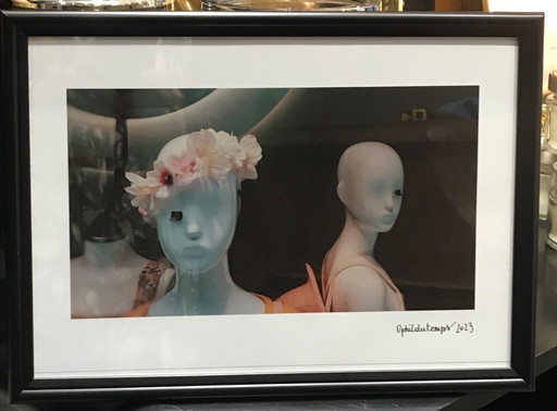 Framed photography of art mannequins