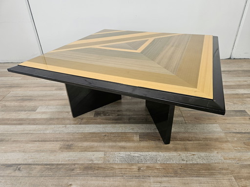 70's Vierkante Salontafel met Geometrische Ontwerpen