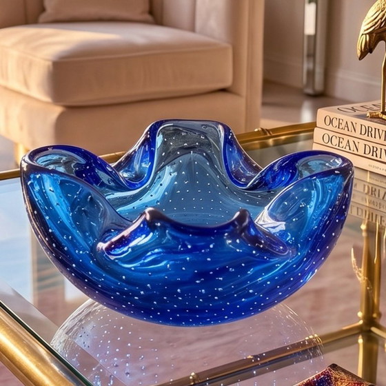 Image 1 of Cenicero o bandeja multiusos de mediados de siglo de la década de 1960 en cristal de Murano Bullicante por Flavio Poli