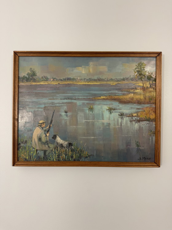 Image 1 of Tableau scène de chasse Suzette MEZIE