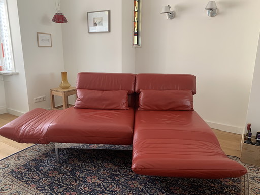 Rolf Benz Plura cuir rouge chaud, design multifonctionnel
