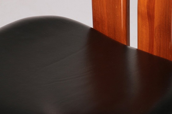 Image 1 of Mario Marenco Sapporo Esszimmerstühle aus Walnussholz für Mobilgirgi, 1970er Jahre