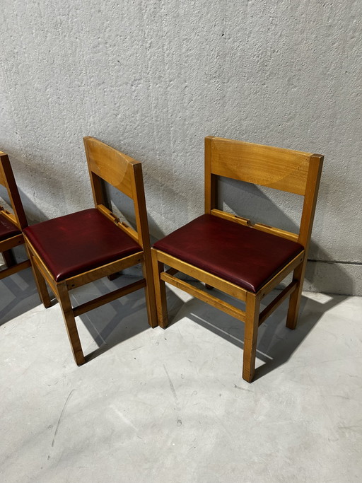 Moderne der Mitte des 20. Jahrhunderts – eetkamerstoelen, Wood, Skai (photo 2 of 6)