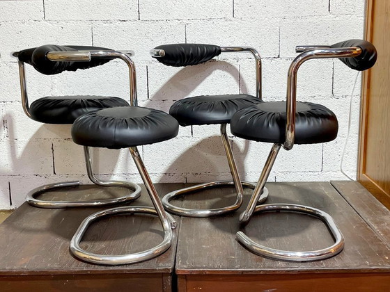 Image 1 of Vintage Cobra-stoelen uit de jaren 70 van Giotto Stoppino