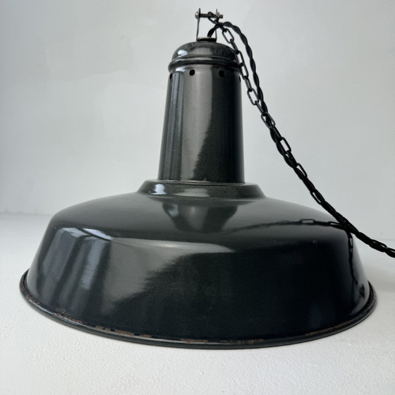 Image 1 of Antique 41 Cm Enameled Industrial Hanging Lamp