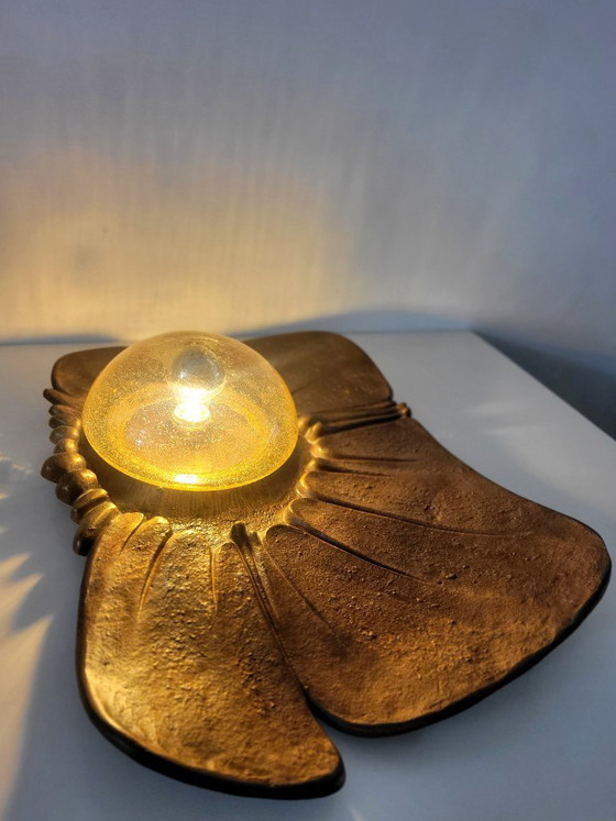 Image 1 of Monumental Sculptural Bronze Wall or Table Lamp 1960's