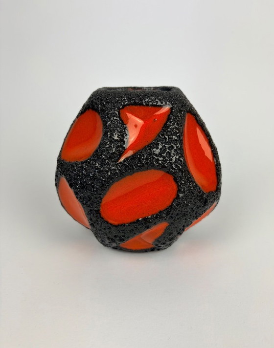 Image 1 of West Germany Roth 308 vase orange fatlava 