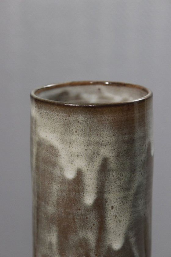 Image 1 of Marius & Huguette Bessone geometric scroll vase Vallauris France