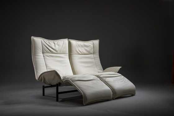 Image 1 of Vintage Cassina Veranda Reclining Sofa in Cream Leather, 1980s