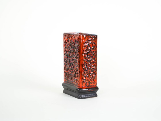 Image 1 of Red vase, Fat Lava, German design, 1960s, made in West Germany
