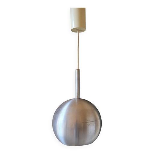 Pendant lamp "Eyeball" in brushed aluminium, Space Age