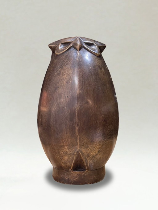 Bronzen sculptuur – Gestileerde uil – Modernistisch ontwerp – 24 cm