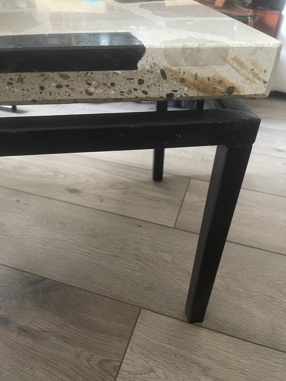 Image 1 of Vintage Brutalist Palladiana Coffee Table – 1970s – Onyx, Verde Antico & Travertine