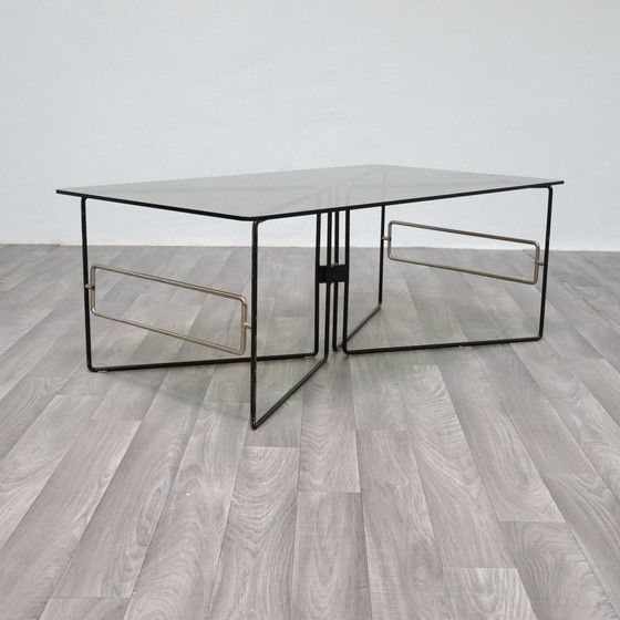 Image 1 of Low Coffee Table Geometric Design 1970s Vintage Modern