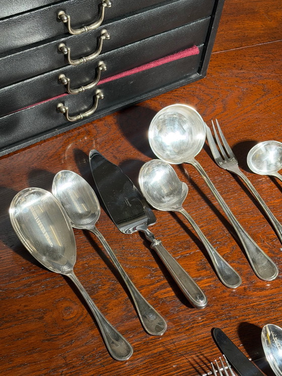 Juego de cubiertos Christofle “Perles” bañados en plata con estuche antioxidante – 127 piezas / 12 personas (photo 6 of 8)