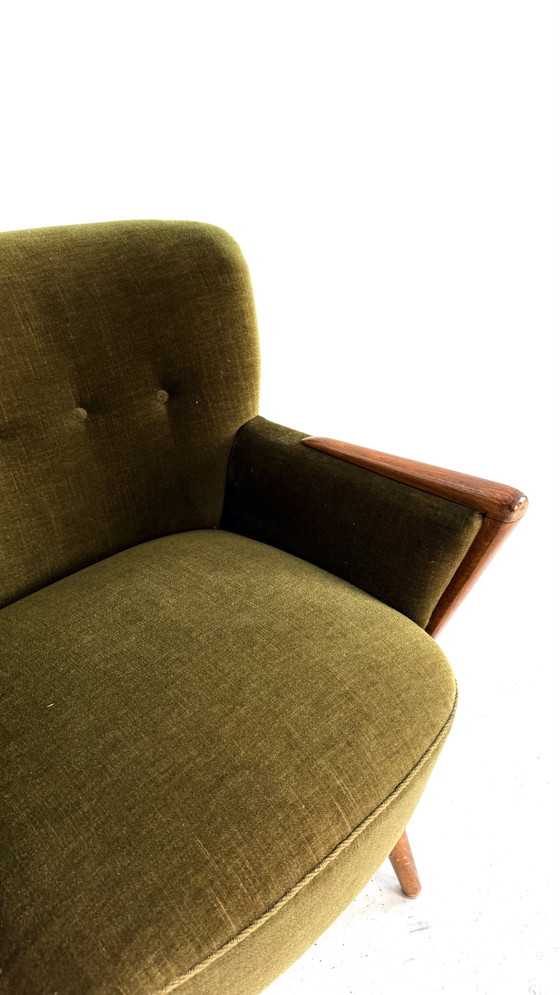 Ensemble de 2 fauteuils cocktail vintage années 60 – Wood, Textile (photo 10 of 12)